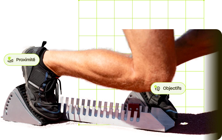 Sprinteur au départ des blocks — image d’élan et de performance